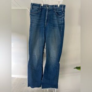 MOTHER Classic Blue Jeans with Frayed Edges